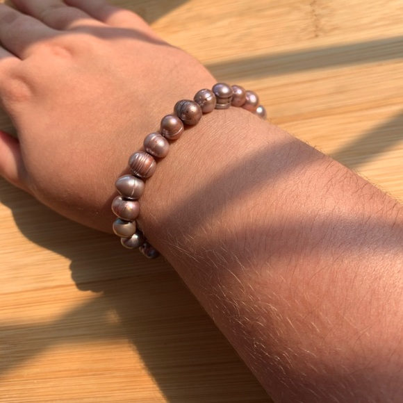 Purple pearl bracelet, genuine pearls. - Picture 2 of 3